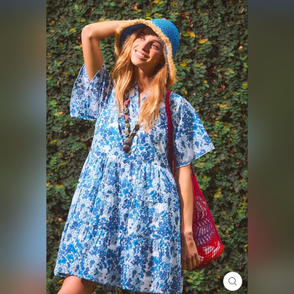 NWT Blue Vibeka Mini Dress - Large